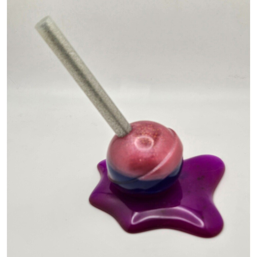 Lollipop Modern Pop Art Resin Epoxy Purple Pink Blue Sparkle Decor Ring Holder